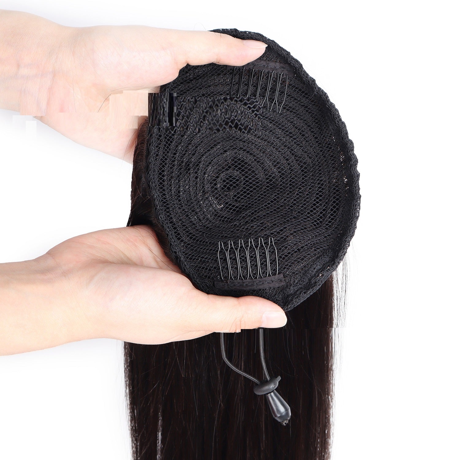 Drawstring Straight human Hair Wig Ponytail Braids