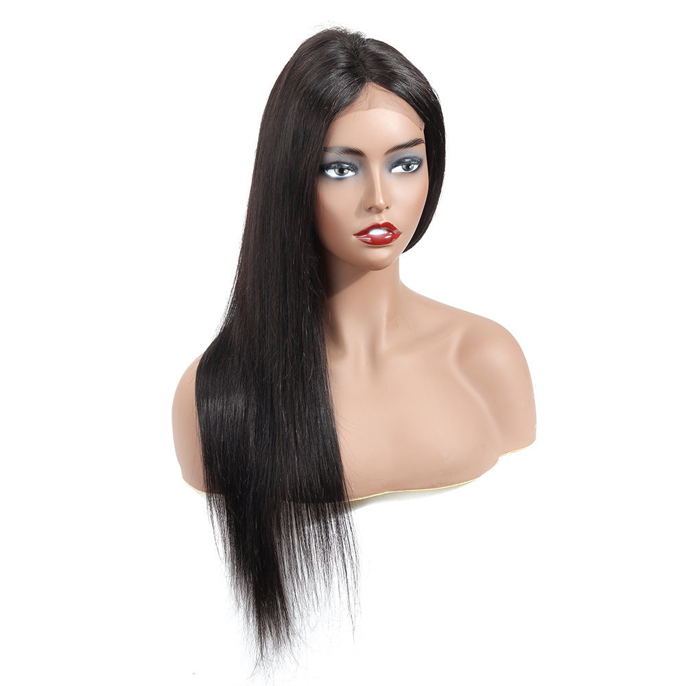 Straight long length human hair wig