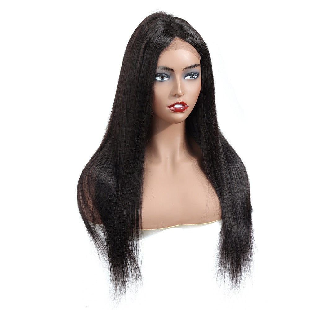 Straight long length human hair wig