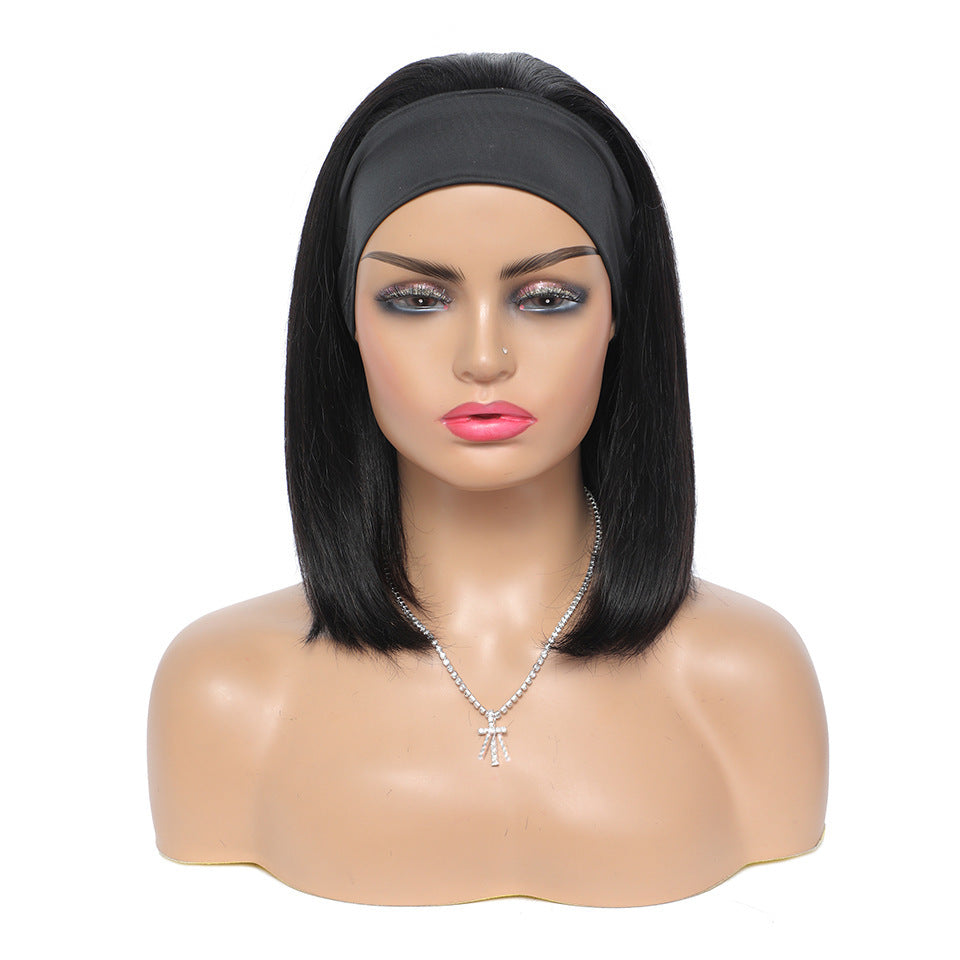 Headband Straight Bob Human Hair Wig
