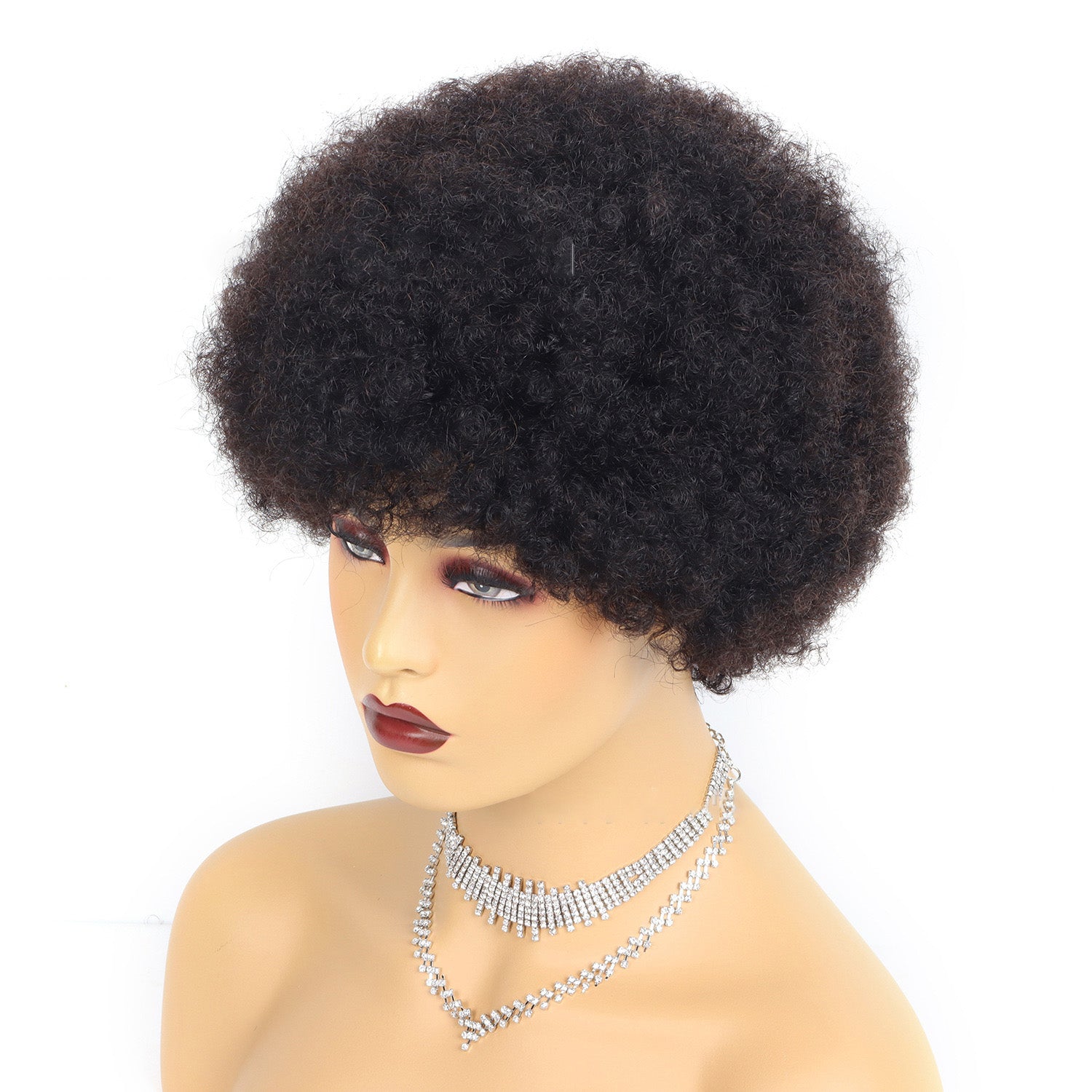 Kinky Curly Short Human Hair Wig