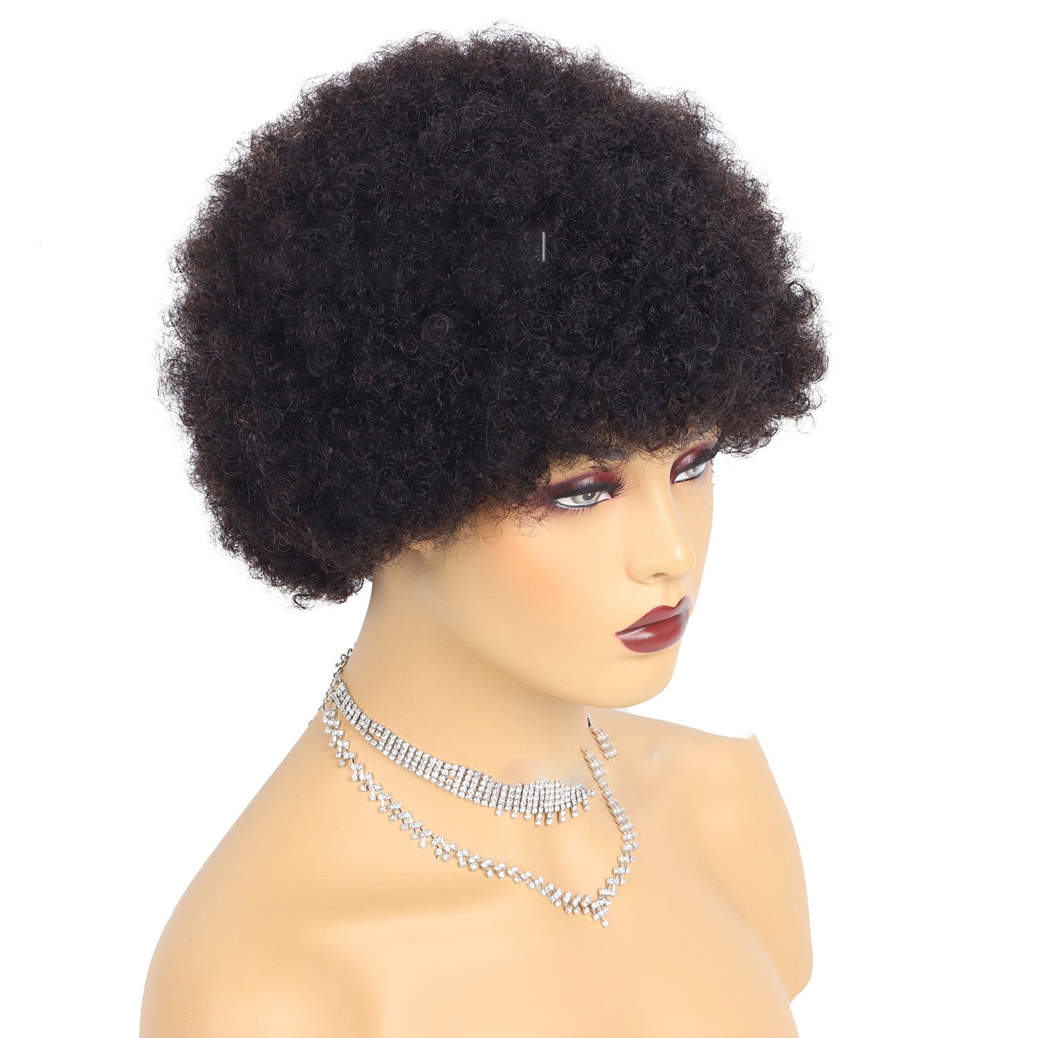 Kinky Curly Short Human Hair Wig