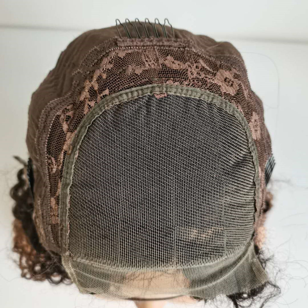 Ombre Human Hair Kinky Curly 4x4 Lace Front Wig