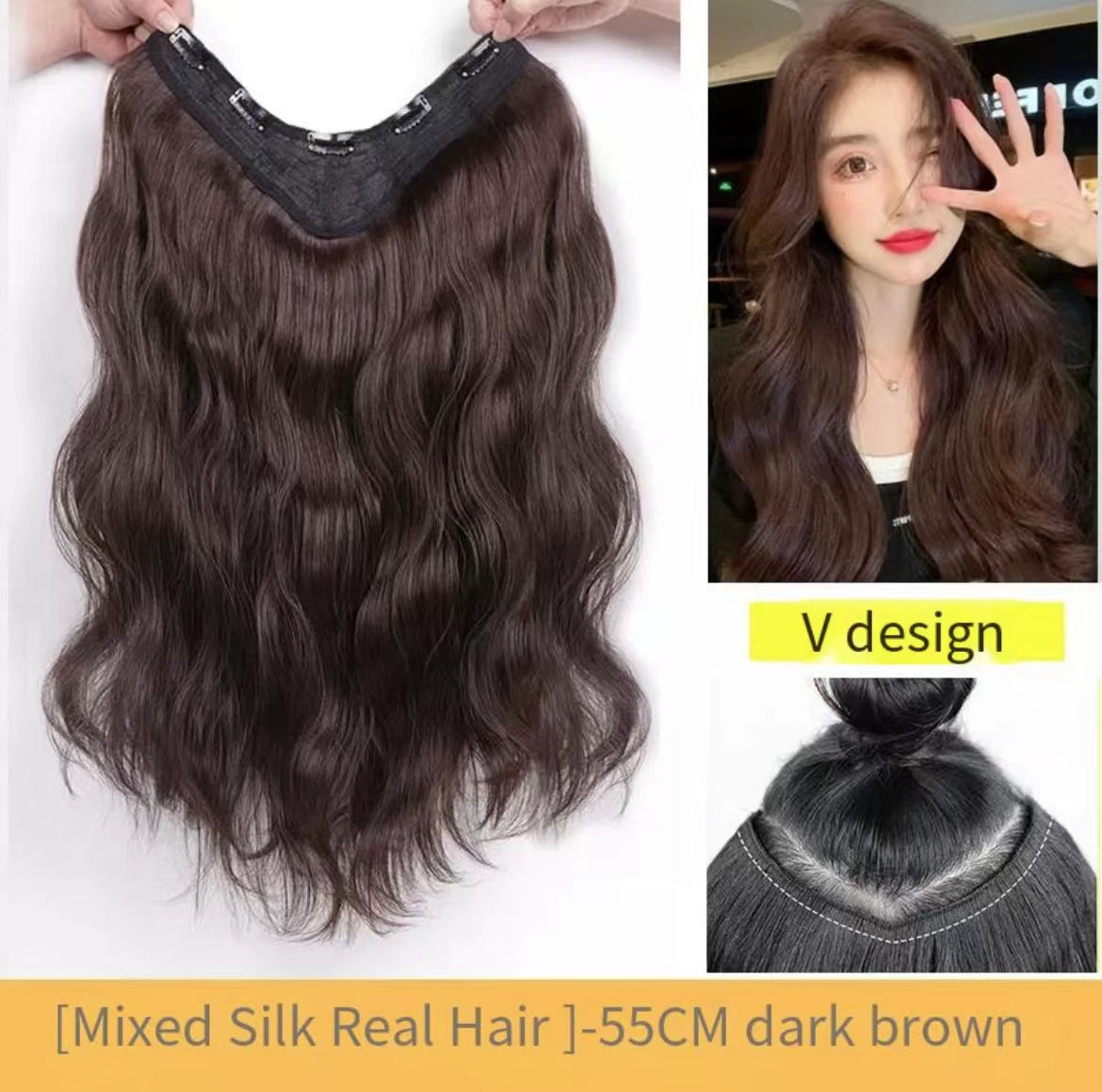 Curly Long Human Hair Wig - Fluffy And Invisible