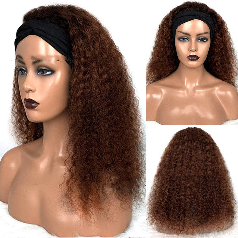 Jerry Curly Headband Human Hair Wig