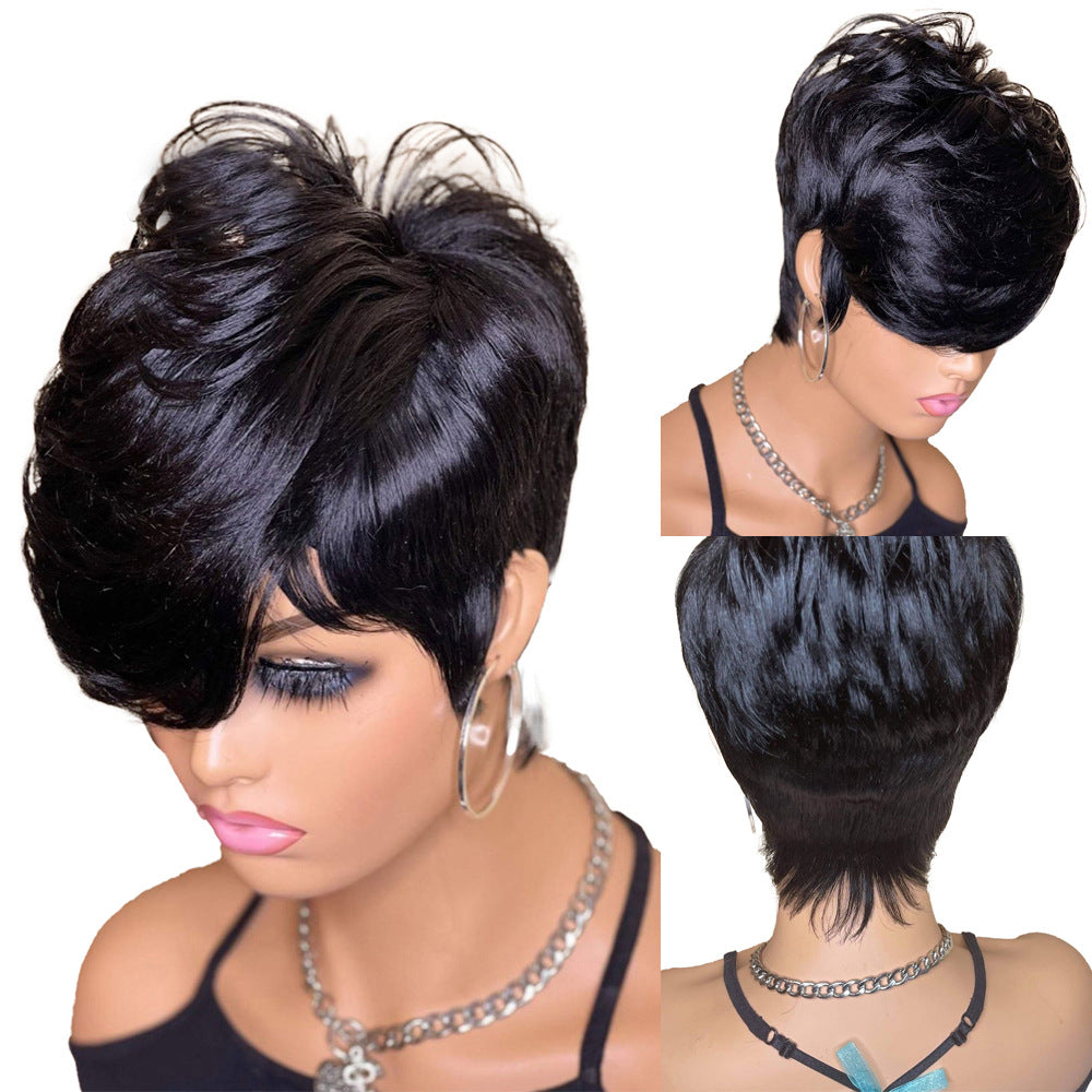 Short Wavy Pixie Cut Human Hair Wig