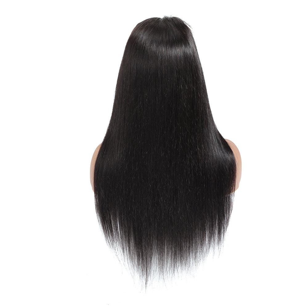 Straight long length human hair wig