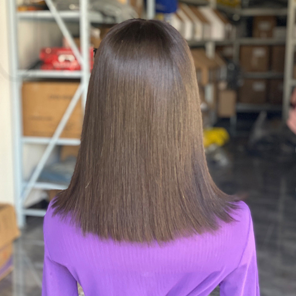 High-density Human Hair Wig - European And American Style