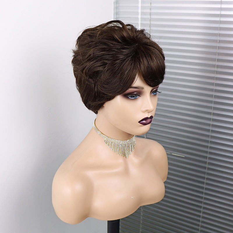 Short Wavy Pixie Cut Human Hair Wig