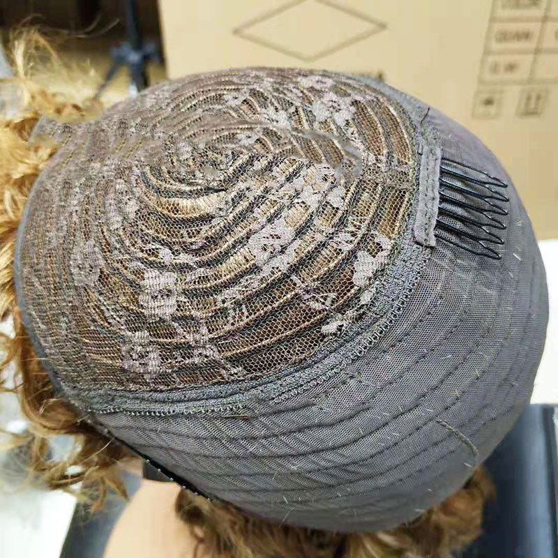 Water Wave Human Hair Wig With Bangs