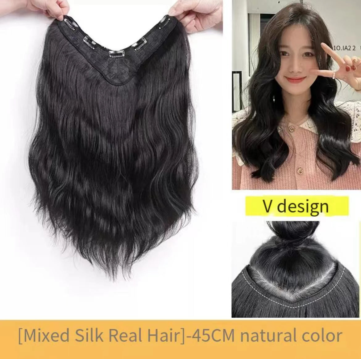 Curly Long Human Hair Wig - Fluffy And Invisible