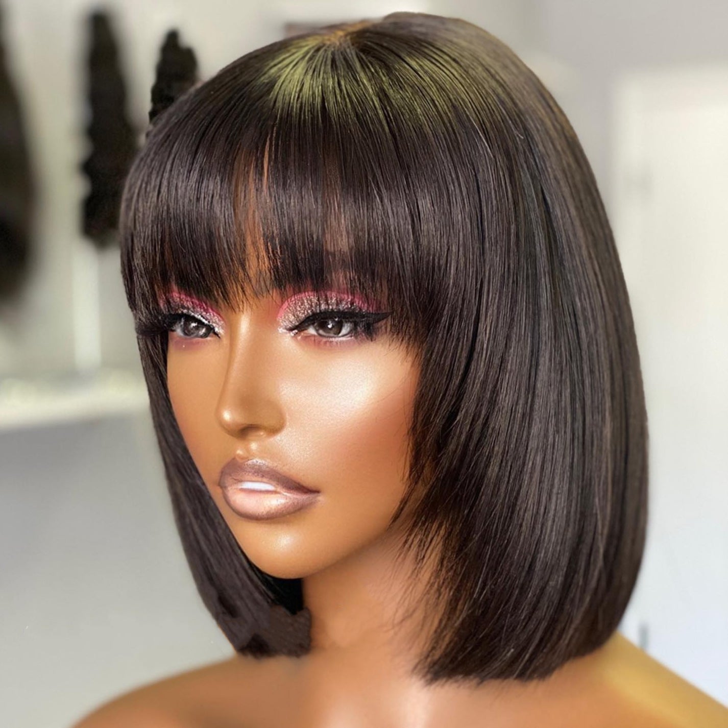 High-density Human Hair Wig - European And American Style