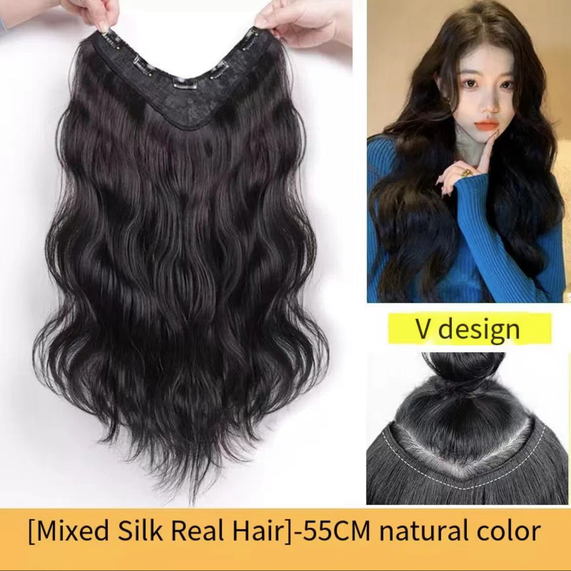 Curly Long Human Hair Wig - Fluffy And Invisible