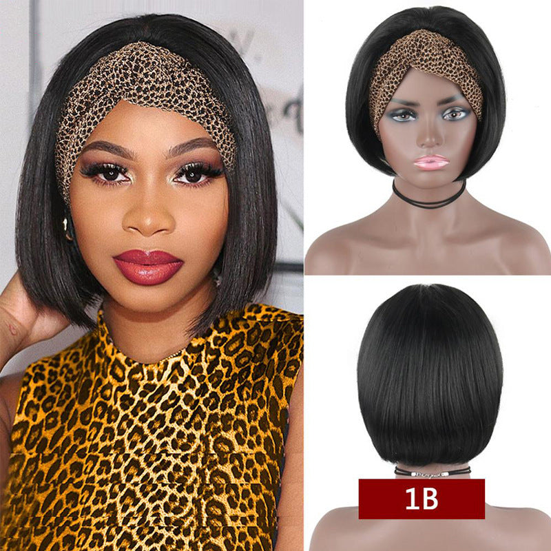 Headband Straight Bob Human Hair Wig