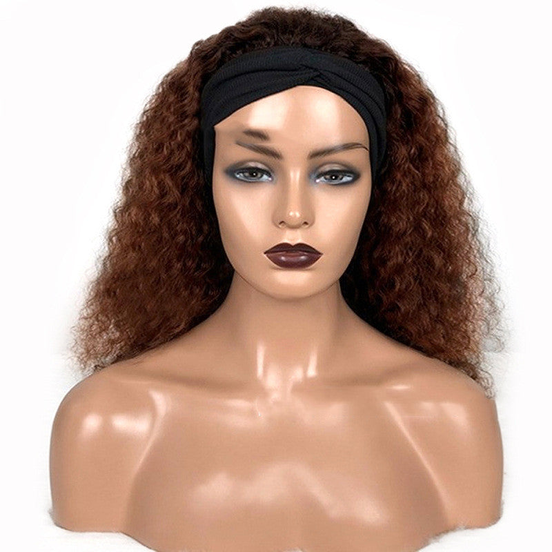 Jerry Curly Headband Human Hair Wig