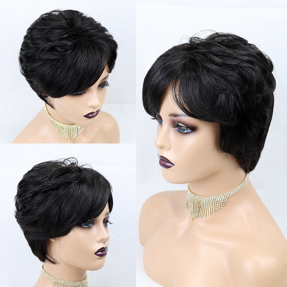 Short Wavy Pixie Cut Human Hair Wig