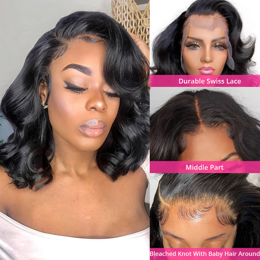 13X4 Lace Front Bob Brazilian Human hair wig - 150% Density