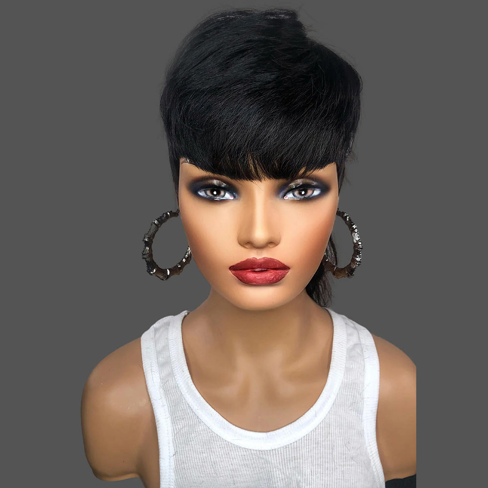 Human Hair Wig with bangs