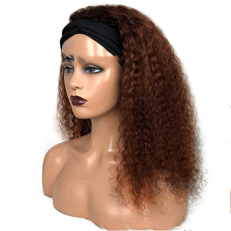 Jerry Curly Headband Human Hair Wig