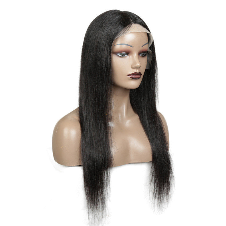 Straight long length human hair wig