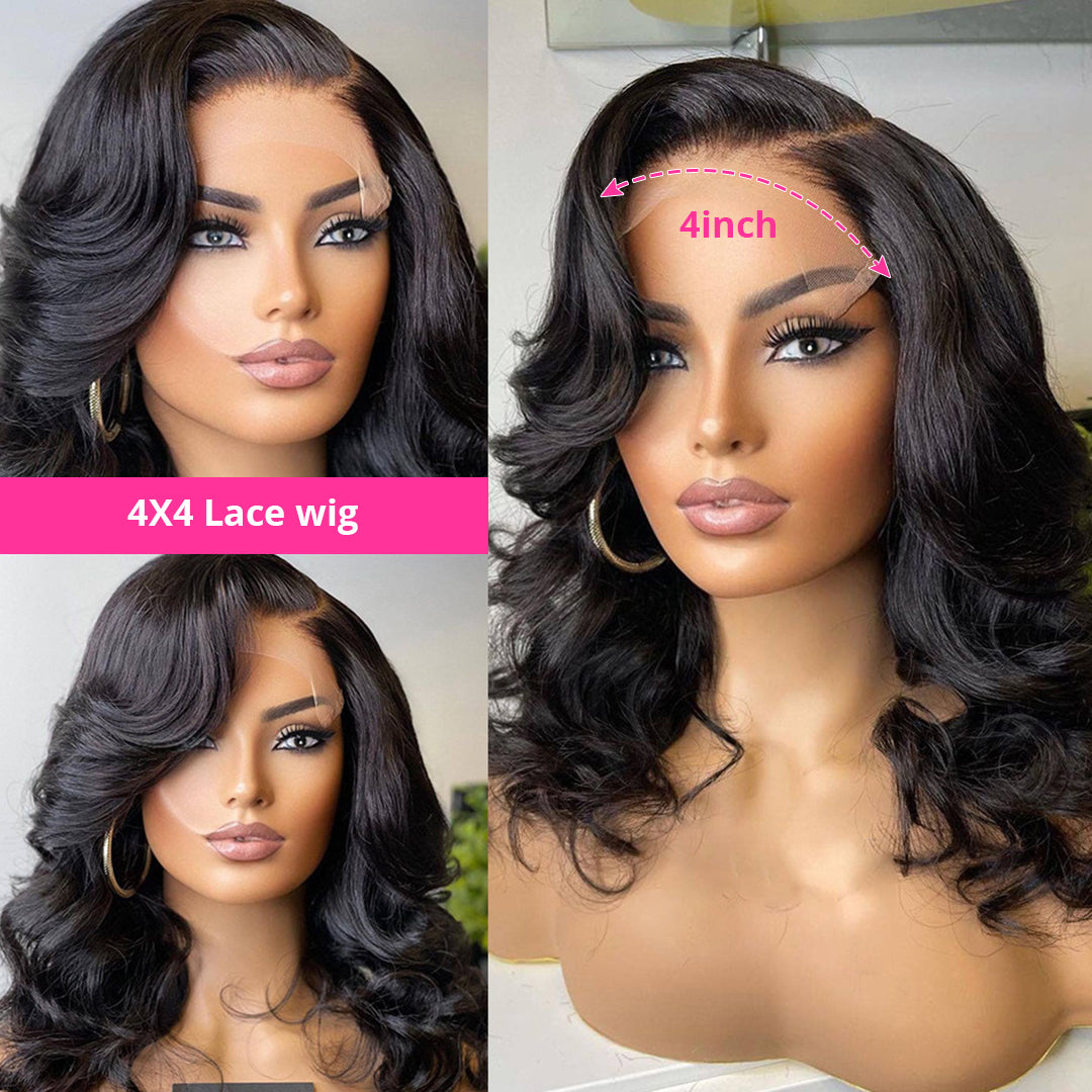 13X4 Lace Front Bob Brazilian Human hair wig - 150% Density