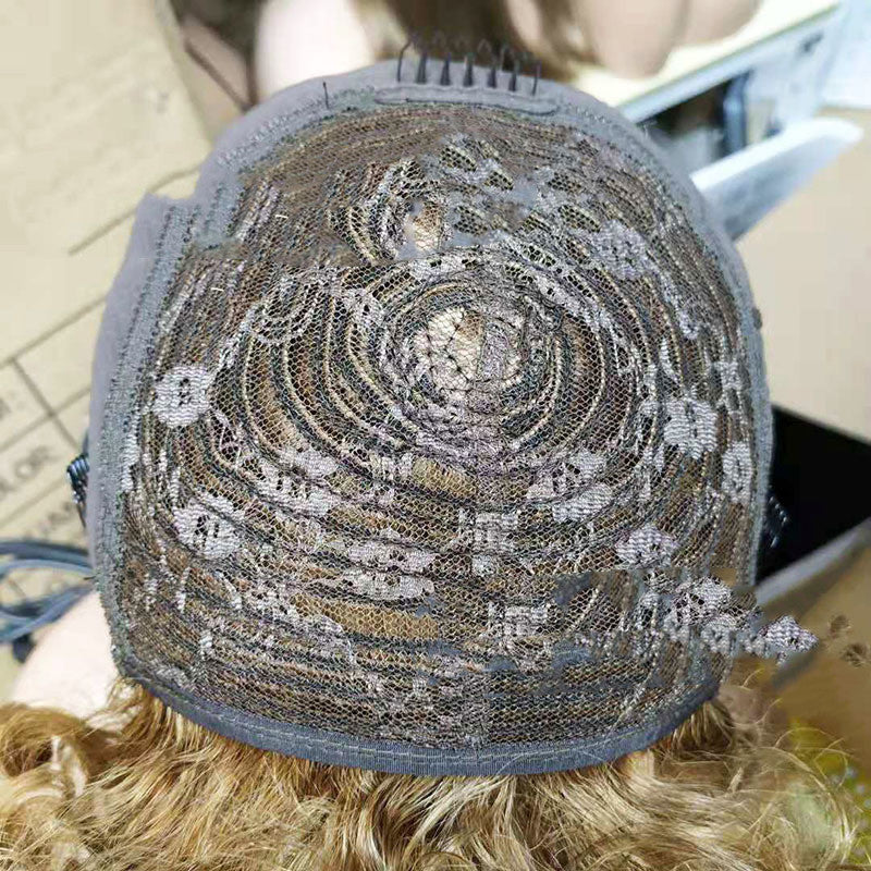 Water Wave Human Hair Wig With Bangs